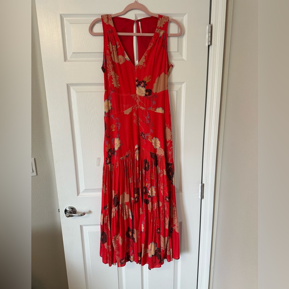 Gorgeous Free People Red Floral Maxi Dress